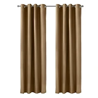 Loft Living Augustow Blackout Grommet Single Curtain Panel 52 x 108 in Sand