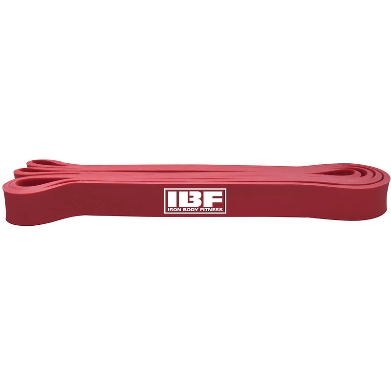 Bande de résistance IBF – Bande de musculation à forte résistance par Iron Body Fitness - Construire du muscle - Brûler les graisses - Entraînement n'importe où - Facile à utiliser - Rouge