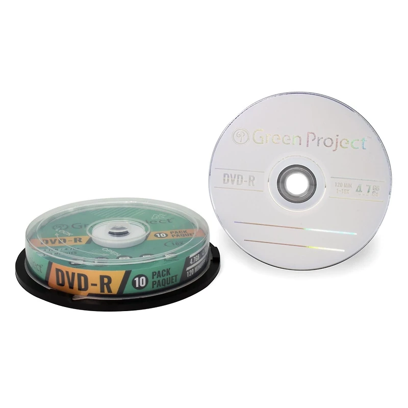Green Project Enregistrable DVD-R 16X 10 paquet boîte de gâteau DVD-R 10 paquet