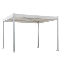 Sunjoy Pergola moderne en acier 10 x 10 pi avec auvent , blanc
