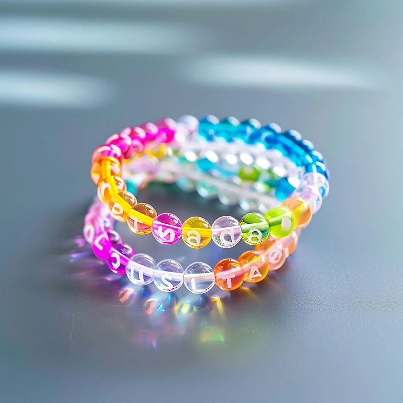 TINY HANDS Perles d'alphabet rondes, transparentes, 300 mcx, 6 mm (0,23 po), 6 ans et plus, enfants, artisanat