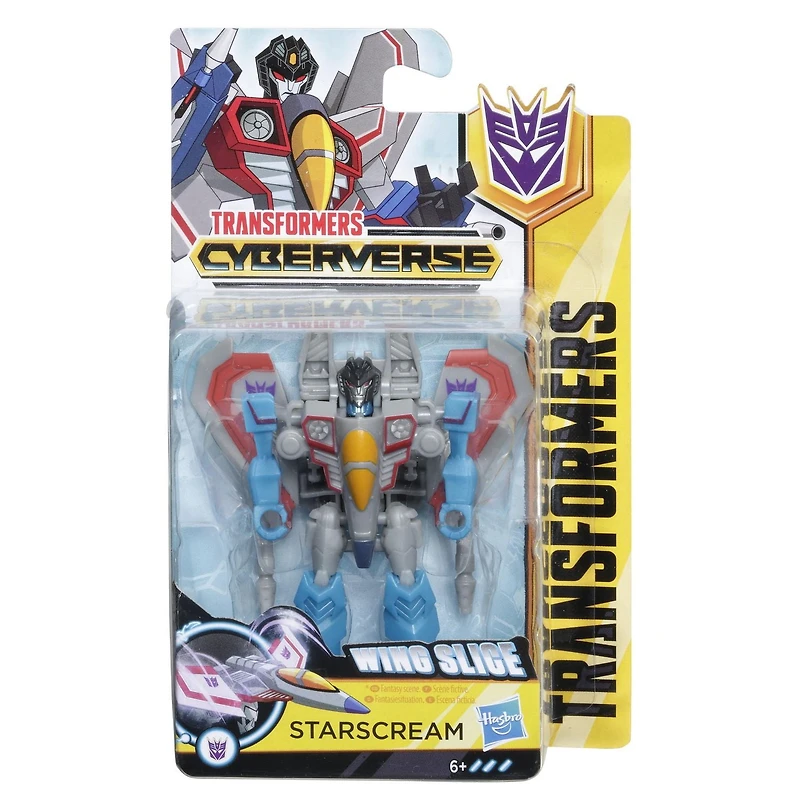 Transformers Bumblebee Cyberverse Adventures, figurine Action Attackers Starscream de 9,5 cm, classe Éclaireur, attaque répétable Wing Slice
