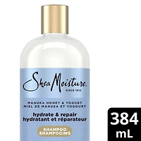 SheaMoisture Manuka Honey & Yogurt Hydrate & Repair Sulfate-Free Shampoo for Damaged Wavy & Curly hair with Mafura & Baobab Oils 384mL, 384mL
