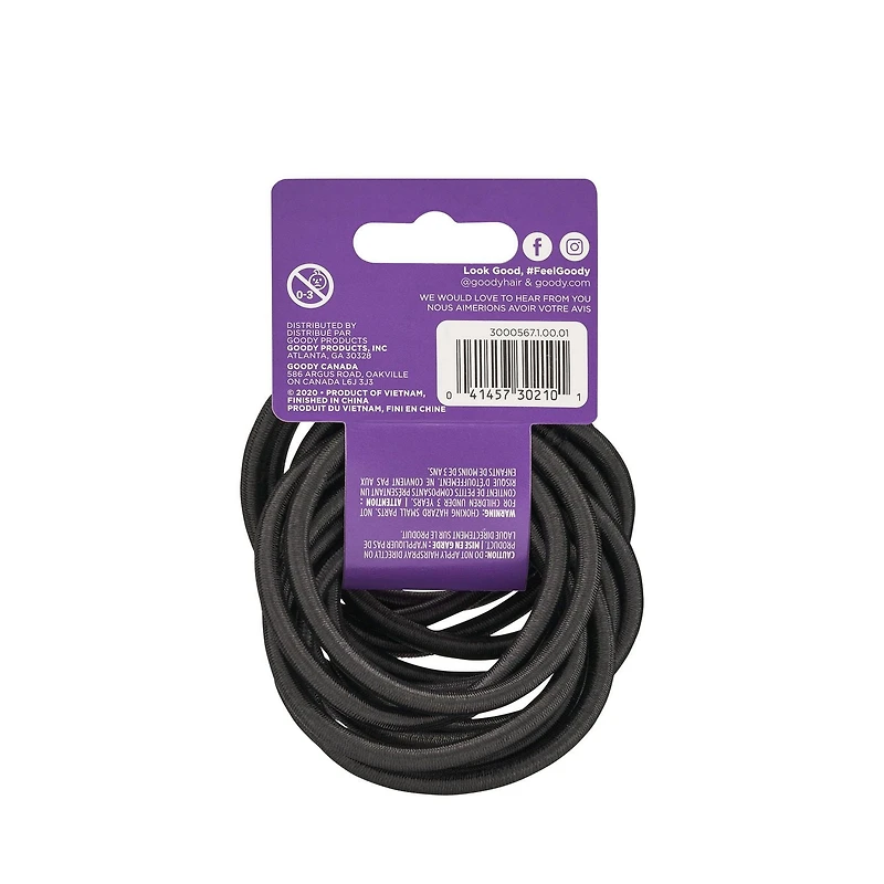 Goody Womens Ouchless XL Black Elastics, XL Elastics