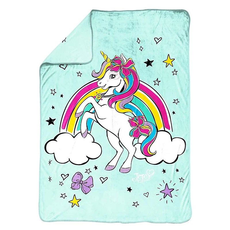 Jojo Siwa Atteindre les Étoiles Couverture en Peluche, 100% Polyester, Bleu