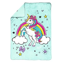 Jojo Siwa Atteindre les Étoiles Couverture en Peluche, 100% Polyester, Bleu