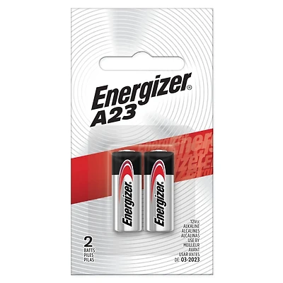 Energizer A23 Batteries (2 Pack), Miniature Alkaline Small Batteries, Pack of 2 batteries