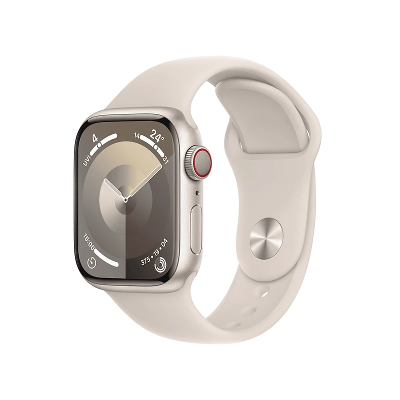 Apple Watch Series 9 GPS + Cellular 45mm Starlight Aluminium Case with Starlight Sport Band - M/L