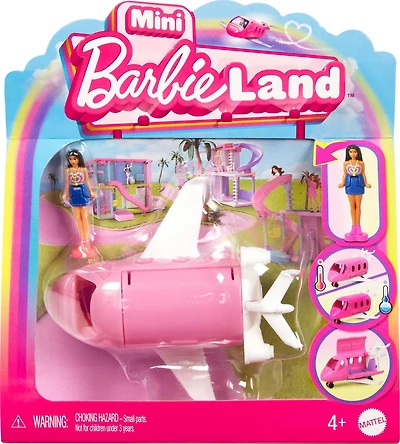 Barbie Mini BarbieLand Assortiment avec poupée de 4 cm et véhicule emblématique qui change de couleur (les modèles peuvent varier)