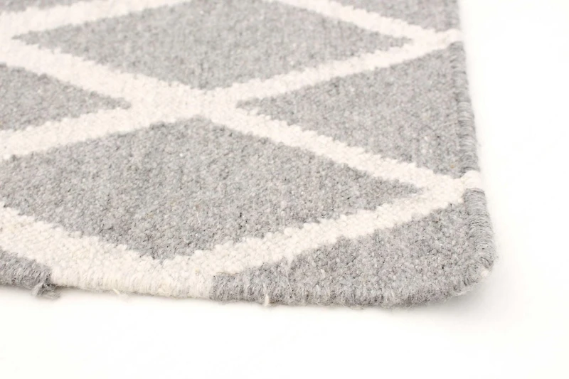 ECARPETGALLERY Tapis Fait à la Main pour Salon, Salle à Manger et Chambre à Coucher Géométrique Collection Ankara 5'1" x 8'0" en Ivoire