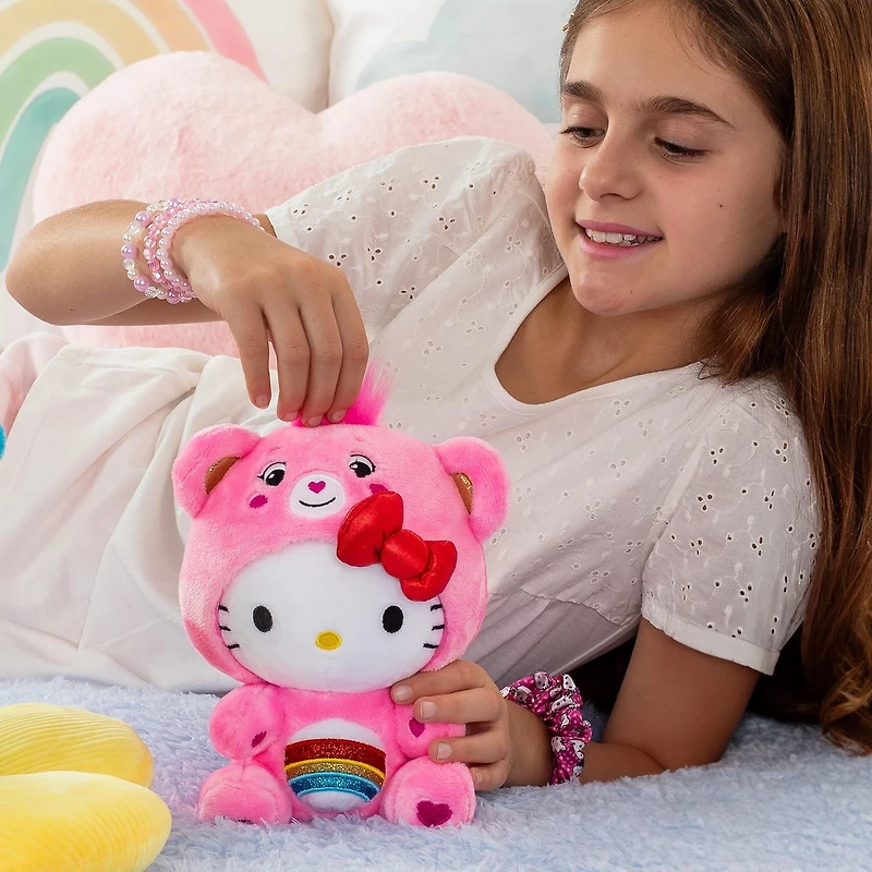 Care Bears Hello Kitty Fun Size Plush - Hello Kitty as Cheer Bear