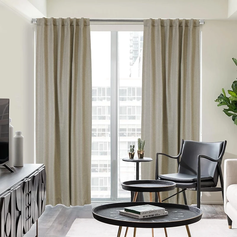 Loft Living Girona assombrissement des pièces Double Tetiere panneau de rideau 52 x 84 in Lin