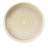 Hometrends Lemon Bamboo Melamine Round Tray 15.75 Inch 1pc