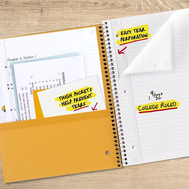 Five Star Cahier 5 sujets, 11 po, 400 pages rouge
