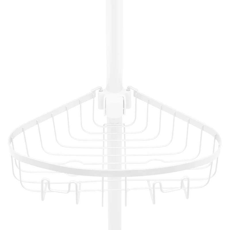 Era Pole Shower Caddy White, Adjustable Height 82.5-96in