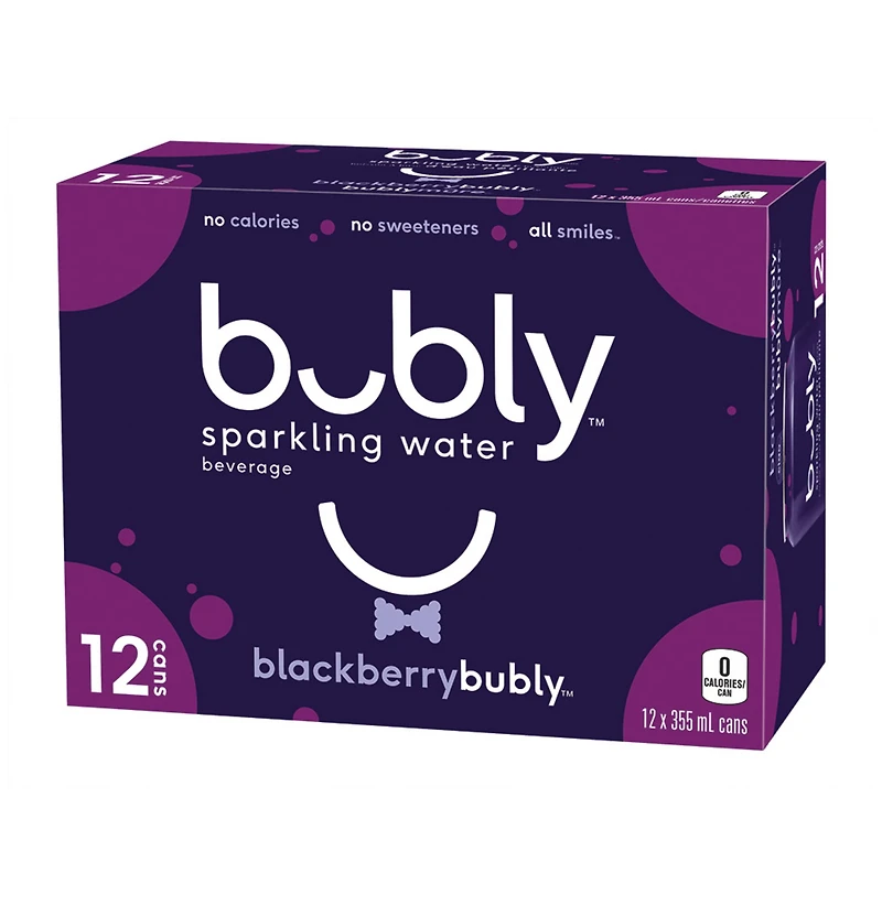 Bubly Blackberry Sparkling Water 12 x 355mL, Cans, 12x355ml