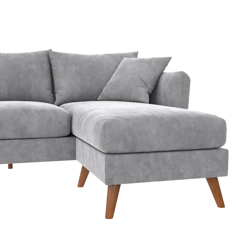 Novogratz Magnolia Reversible Sectional Sofa with Pillows