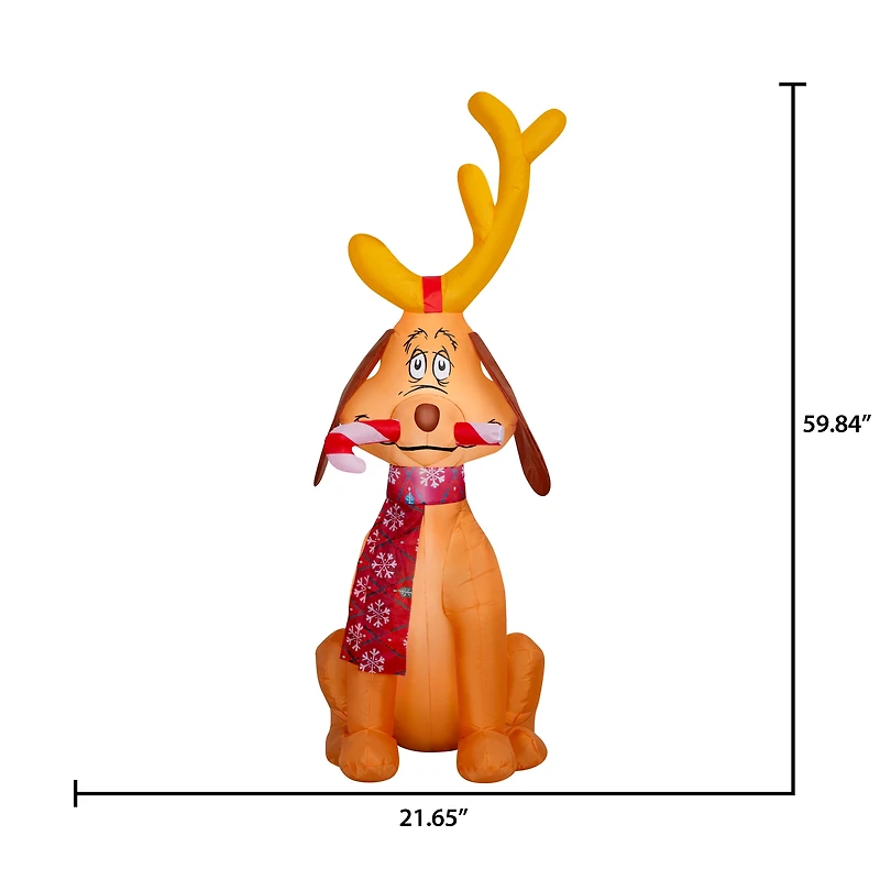 Christmas Airblown Holiday Light Max w/Candy Cane Dr. Seuss 21.6535 in x 35.0393 in x 59.8424 in x 2.8886 lb, 5'AB MAX W/XMAS TREE