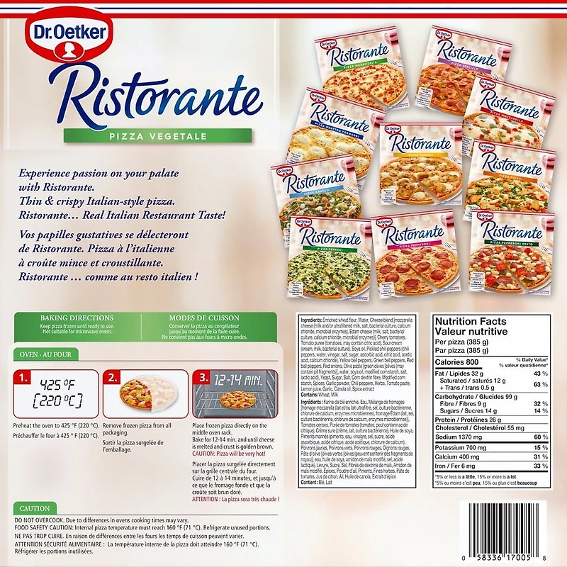 Dr. Oetker Ristorante Pizza aux légumes 385g