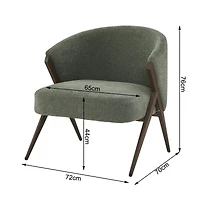 Fauteuil de salon en chenille Anko, Sauge