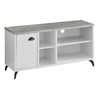 Monarch Specialties Meuble Tv, 48 Pouces, Console, Centre De Divertissement Média, Unite De Rangement, Salon, Chambre À Coucher, Stratifié, Métal, Gris, Blanc, Contemporain, Moderne