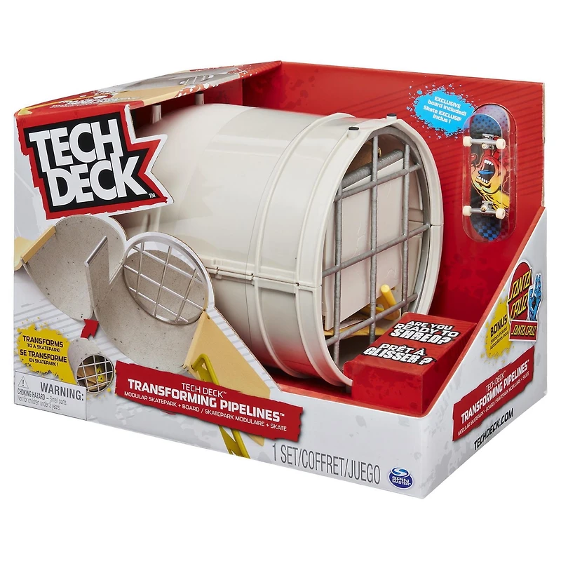 Tech Deck, Transforming Pipelines, Coffret de skatepark modulaire et fingerboard exclusif