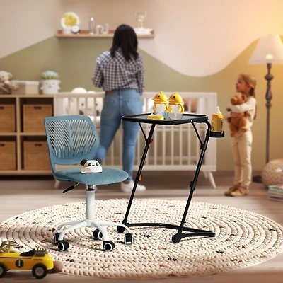 Ensemble bureau et chaise pivotante ergonomique Homy Casa pour enfants, hauteur d'assise réglable, table de jeu avec plateau souple en PVC