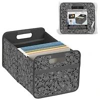 Bac de rangement pliable à 2 compartiments, noir et blanc Paisley