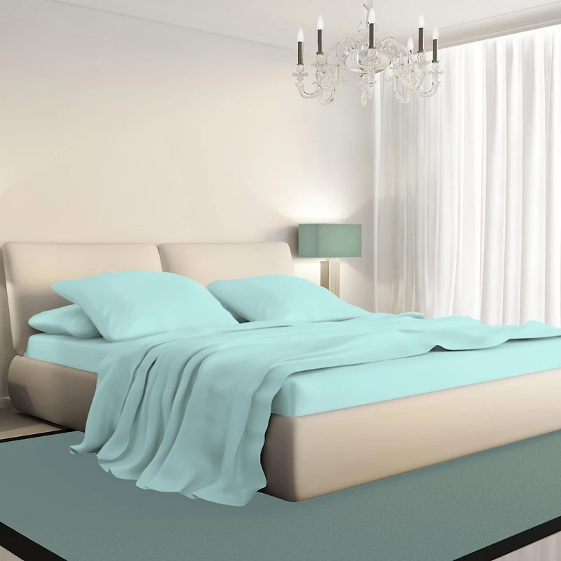 Ensembles de draps en flanelle de couleur unie Johnson Home