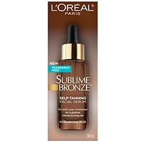 L'Oreal Paris Sublime Bronze Autobronzant Sérum d’éclat pour le visage avec Acide hyaluronique, sans parfum, 30 mL