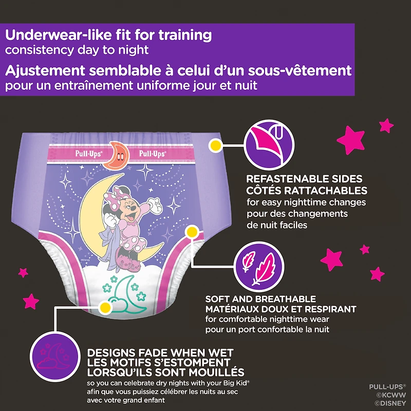 Pull-Ups Girls' Night-Time Potty Training Pants, 2T-3T (16-34 lbs), 120 Ct