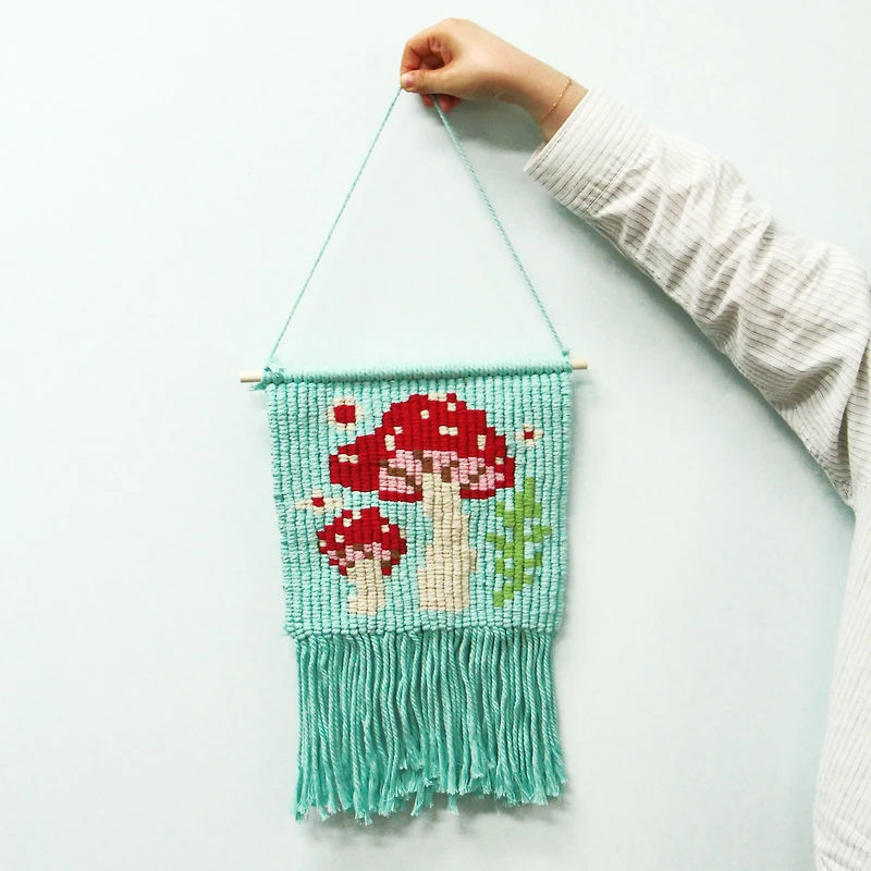 UNIQUE CREATIV CRAFT Macramé Wall Décor Kit – Mushroom, 1 pc, Age 8+, Beginner, 30×63 cm DECORATION MACRAME