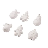 Christmas CYO Plaster Set for Kids DIY Paint with Three Brushes and Eighteen Paint Pots Holiday Time