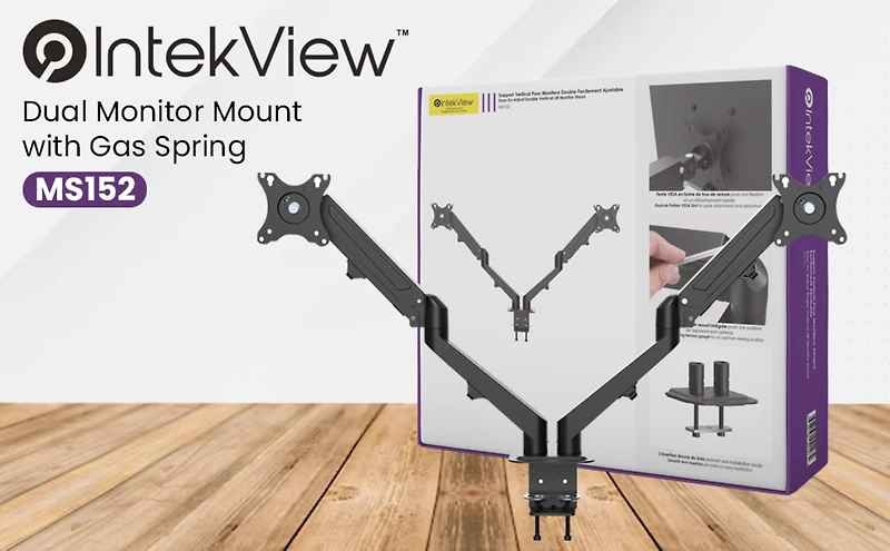IntekView Dual Monitor Mount with Gas Spring
