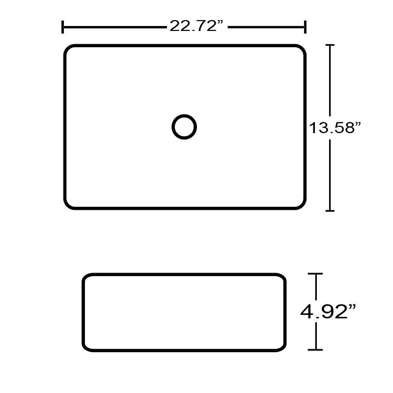 American Imaginations 22.72-in. W Above Counter White Bathroom Vessel Sink For Wall Mount Wall Mount Drilling AI-29168