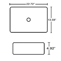 American Imaginations 22.72-in. W Above Counter White Bathroom Vessel Sink For Wall Mount Wall Mount Drilling AI-29168