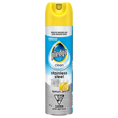 Pledge Stainless Steel Cleaner and Polish, Lemon Zest Scent, 275g