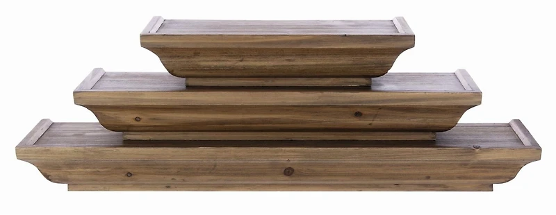 kieragrace Muskoka Fitz Wood Shelves - Walnut, 12-Inch, 18-Inch, 24-Inch, Set of 3