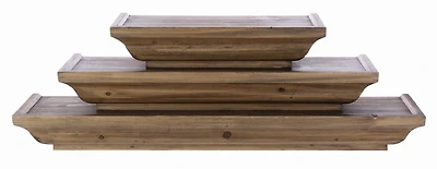 kieragrace Muskoka Fitz Wood Shelves - Walnut, 12-Inch, 18-Inch, 24-Inch, Set of 3