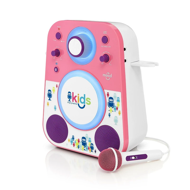 Singing Machine Kids Mood LED Glowing Sing-Along Speaker w/Mic