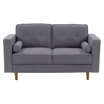 Causeuse d'intérieur moderne CorLiving en tissu mûrier avec dossier capitonné et coussins supplémentaires