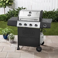 Expert Grill 4 Burner Propane Gas Grill with Side Burner and Stainless Steel Lid, 60,000 BTU's