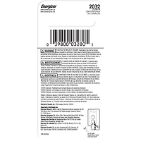 Energizer 2032 Batteries (2 Pack), 3V Lithium Coin Batteries