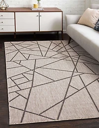 Tapis ECARPET Intérieur Extérieur pour Patio, Terrasse, Salon Collection Sisal Abstract