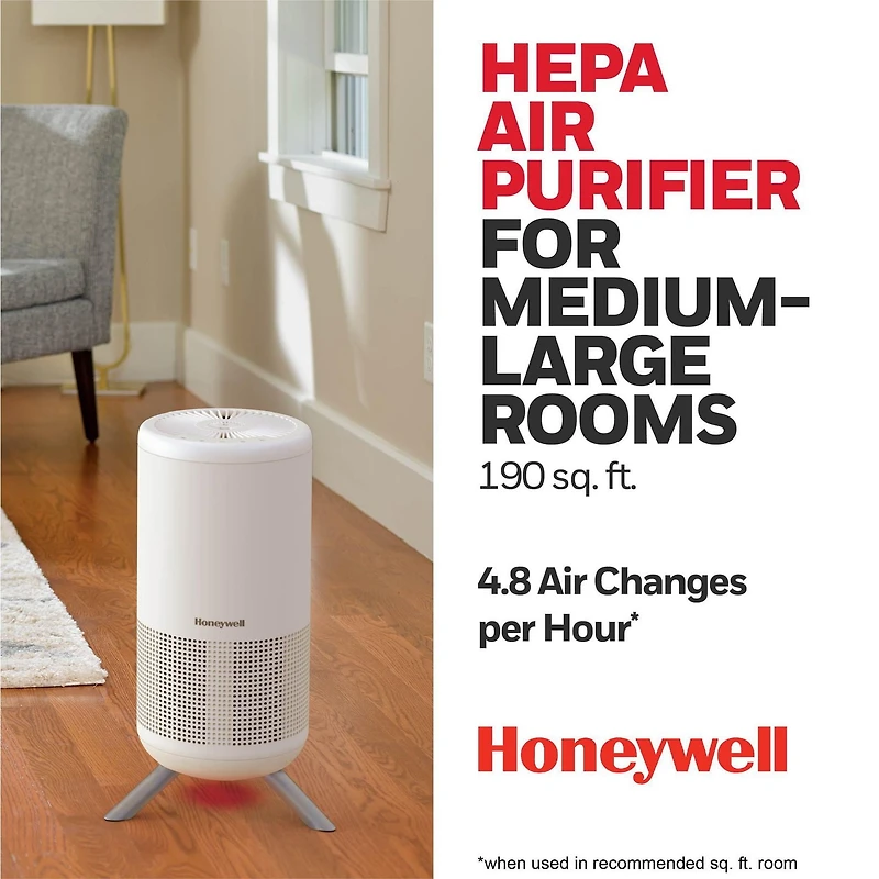 Purificateur d’air HEPA véritable série Designer HPA830WC Honeywell avec la technologie UltraQuiet et godet pour aromathérapie apaisante