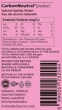 ICELANDIC GLACIAL Eau de source naturelle d'Islande 500ml / 6pk ICELANDIC GLACIAL Eau de source naturelle d'Islande 500ml / 6pk