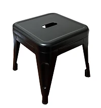 Homeworks 12" Black Metal Stool – Backless, 1-Pack, Indoor/Outdoor Use, Load Capacity of 330 lbs