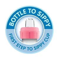 Dr. Brown’s Natural Flow Anti-Colic Options+ Narrow Sippy Bottle Starter Kit, 8oz/250mL, with Level 3 Medium-Fast Flow Nipple and 100% Silicone Soft Sippy Spout, 6m+, Pink