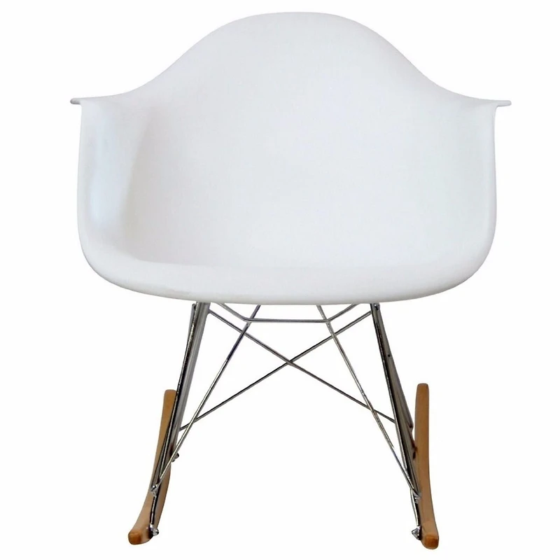 Fauteuil blanc moderne Nicer Furniture à fini mat de style moulé en plastique