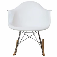 Fauteuil blanc moderne Nicer Furniture à fini mat de style moulé en plastique